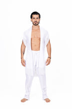 Kimono blanco con flecos Anaia, foto 1
