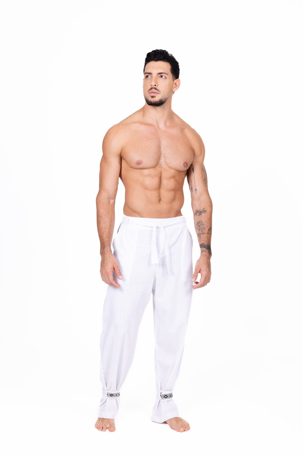 Pantalón blanco con puño en el tobillo Anaia, foto 1