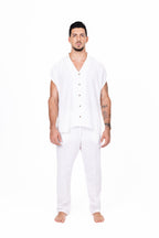 Camisa sin mangas blanca cuello solapa Anaia, foto 1