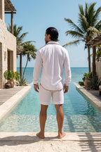 Camisa manga larga blanca con ribete bordado Anaia, foto 4