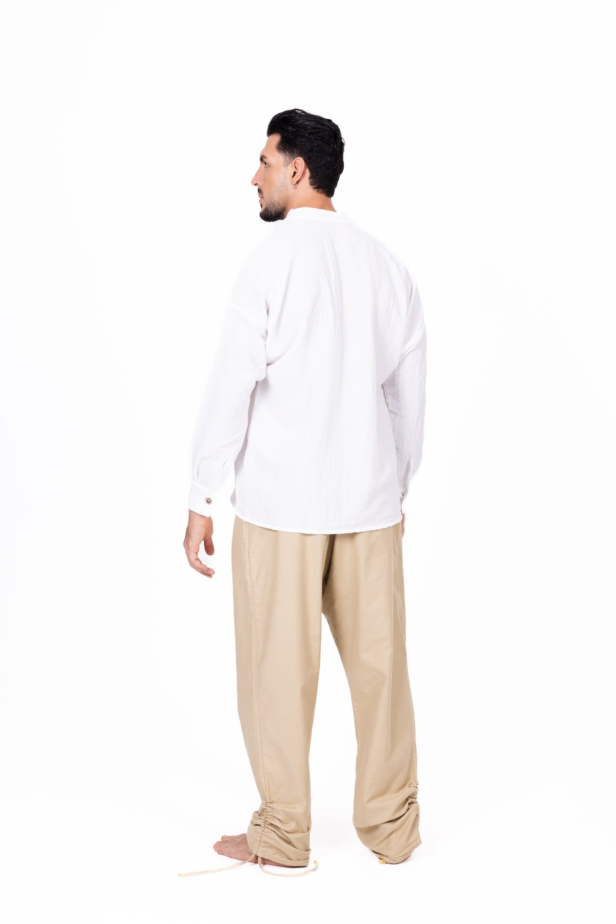 Camisa manga larga blanca cuello V Anaia, foto 3