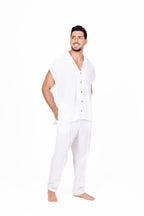 Camisa sin mangas blanca cuello solapa Anaia, foto 2