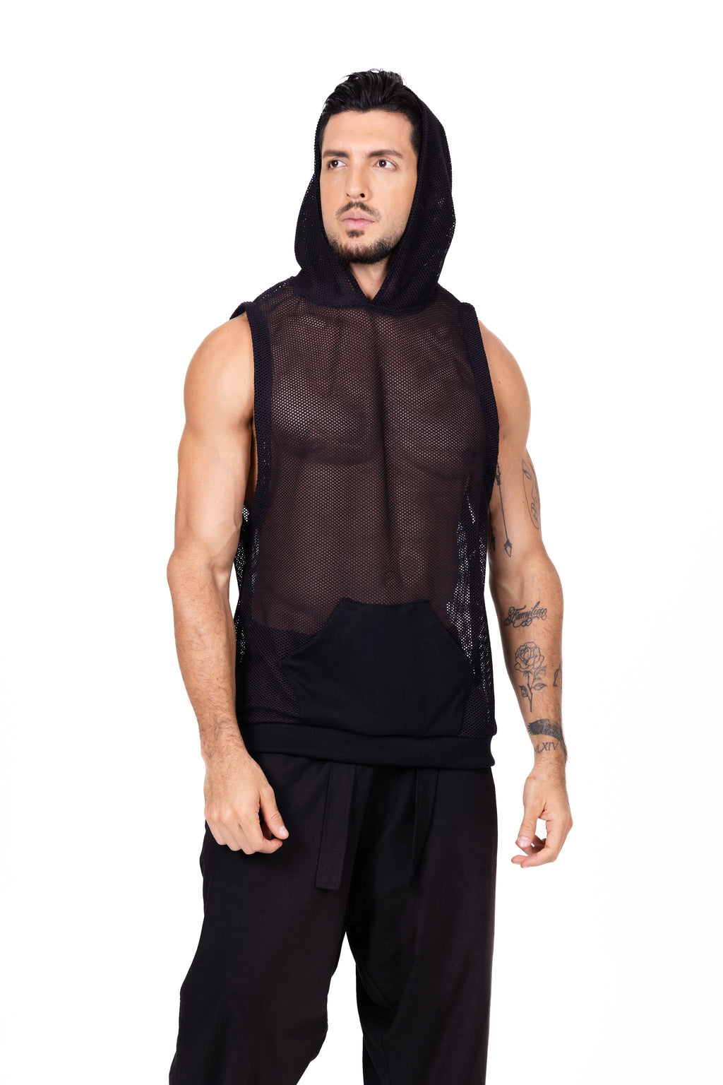 Camiseta de malla negra con capota Anaia, foto 4