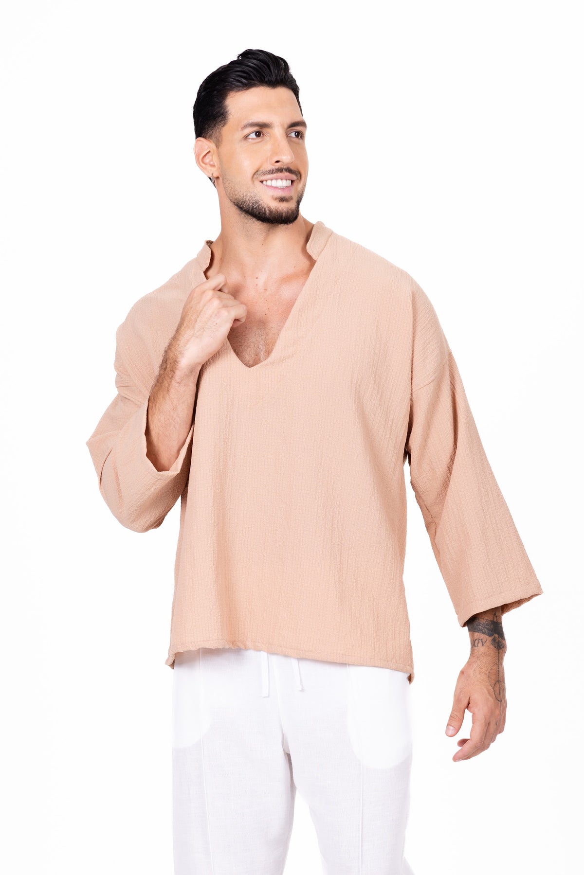 Camisa durazno cuello V manga 3/4 Anaia, foto 2