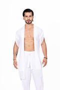 Kimono blanco con flecos Anaia, foto 2