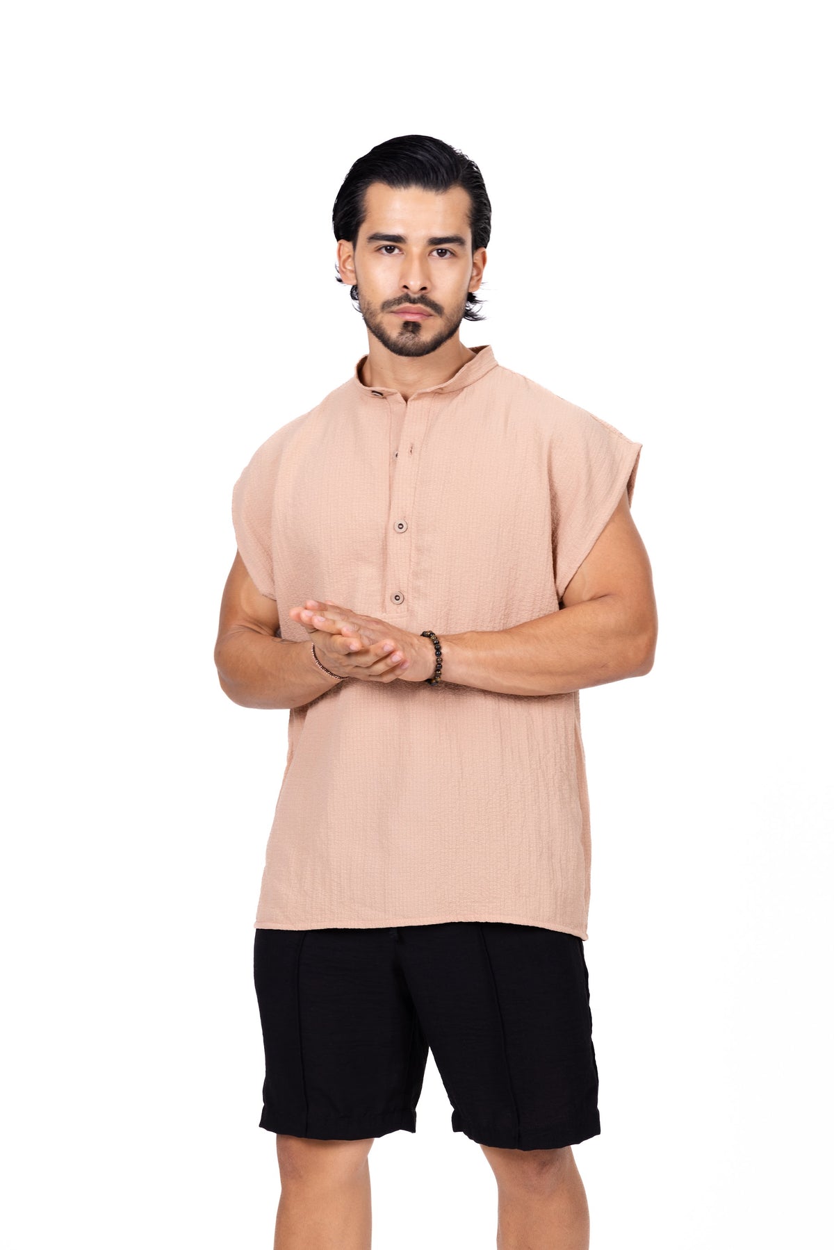 Camisa sin mangas durazno cuello mao Anaia, foto 1