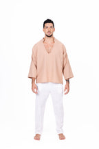 Camisa durazno cuello V manga 3/4 Anaia, foto 1