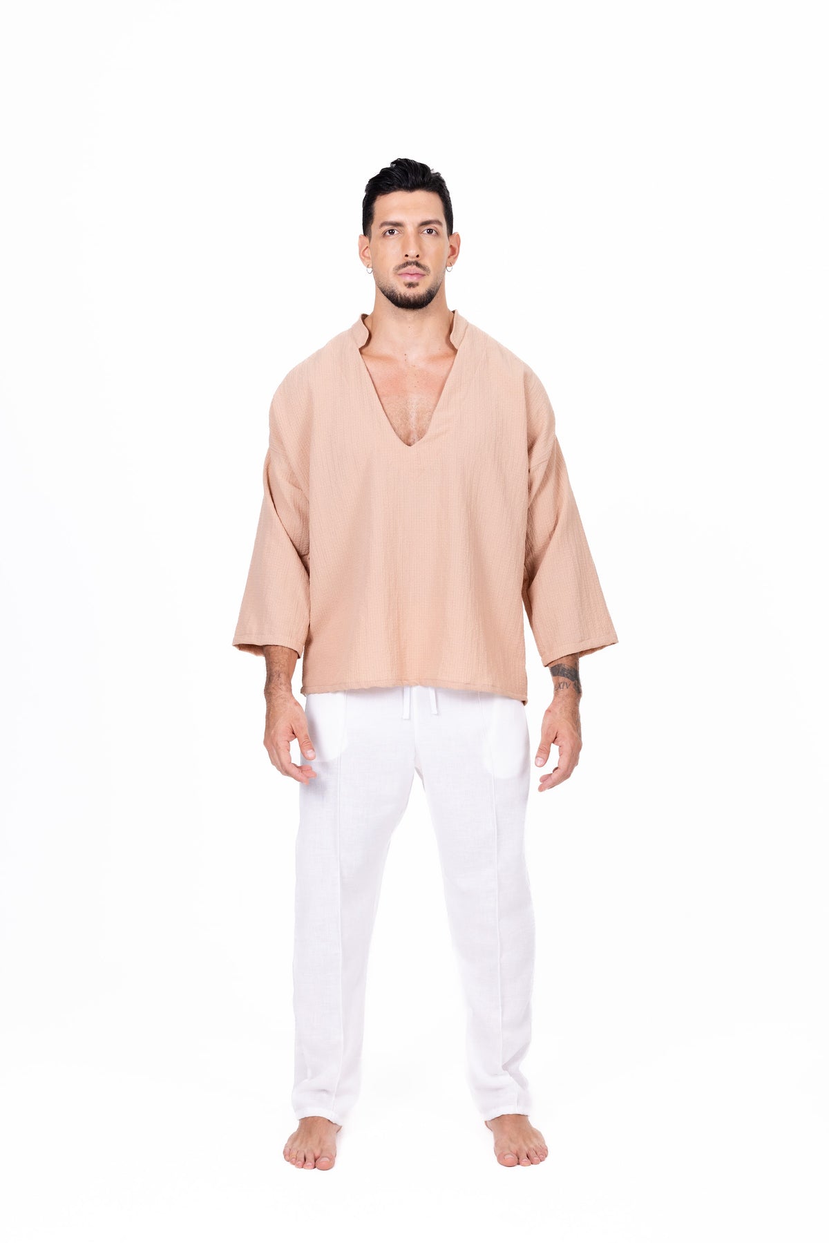 Camisa durazno cuello V manga 3/4 Anaia, foto 1