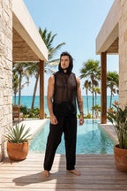 Camiseta de malla negra con capota Anaia, foto 6