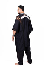 Kimono negro con flecos y ribete bordado Anaia, foto 4