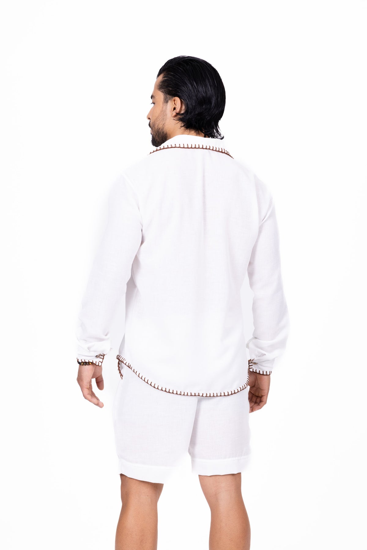 Camisa manga larga blanca con ribete bordado Anaia, foto 2