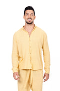 Camisa manga larga cuello mao amarilla Anaia, foto 3