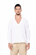 Camisa manga larga blanca cuello V Anaia, foto 1