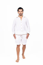 Camisa manga larga blanca con ribete bordado Anaia, foto 3